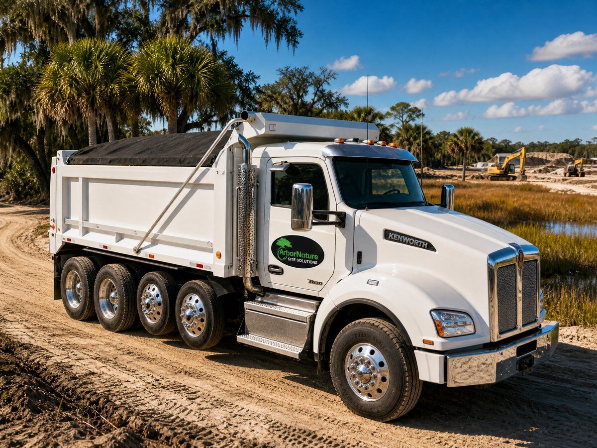 Hauling and aggregate delivery Savannah GA — dump truck hauling dirt and aggregate