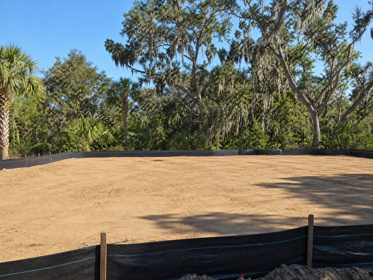Site preparation Bluffton SC residential — graded build-ready house pad with silt fencing